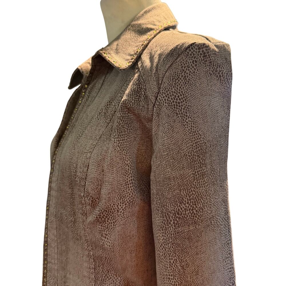 Chico's Platinum Peppie Python Jacket, Rhinestone… - image 4